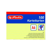 Karty do kartotéky A6, žluté, linka