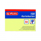 Herlitz - Karty do kartotéky A6, žluté, linka