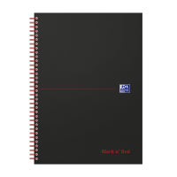 Blok spirálový Oxford Black n’Red Notebook A4/70 listů linkovaný, černý