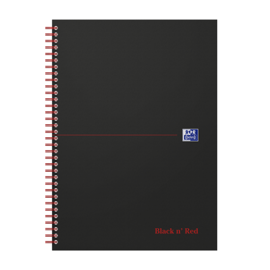 Oxford - Blok spirálový Oxford Black n'Red Notebook A4/70 listů, linkovaný