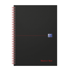 Oxford - Blok spirálový Oxford Black n'Red Notebook A4/70 listů, linkovaný