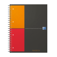 Blok spirálový Oxford International Fillingbook A4+/100 listů, čtverečkovaný, šedý