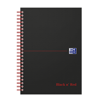 Oxford - Blok spirálový Oxford Black n'Red Notebook A5 linkovaný