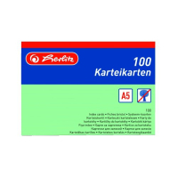 Karty do kartotéky A5, zelené, linka