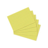 Karty do kartotéky, A7,žluté, čtvereček, 100