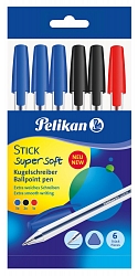 Pelikan - Kuličkové pero Stick supersoft 6ks