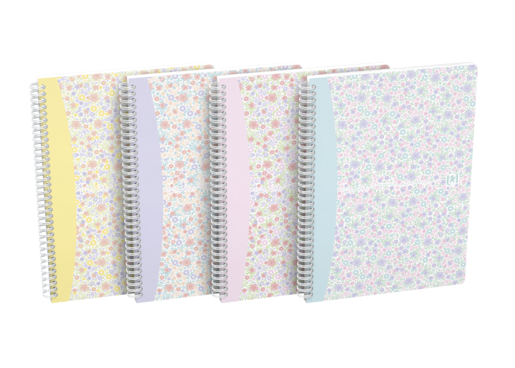 Oxford - Blok spirálový Oxford Floral B5/60 listů, linkovaný, mix