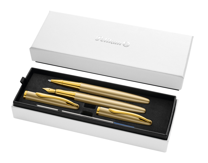 Pelikan - Pero plnicí a roller Jazz Noble zlaté v boxu