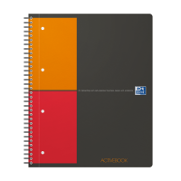 Blok spirálový Oxford International Activebook A4+/80 listů, čtverečkovaný, šedý