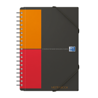 Blok spirálový Oxford International Meetingbook B5/80 listů, čtverečkovaný, šedý