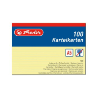 Karty do kartotéky A5, žluté, linka