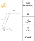 Unilux - Lampa stolní Unilux Terra stříbrná