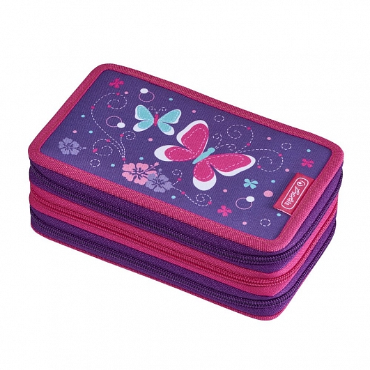 Herlitz - Penál plný, 3 patra, Motýl