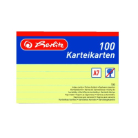 Karty do kartotéky A7, žluté, linka