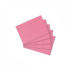 Herlitz - Karty do kartotéky, A8, růžové, linka
