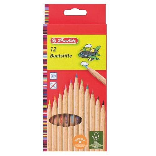 Herlitz - Pastelky 12 barev, přírodní