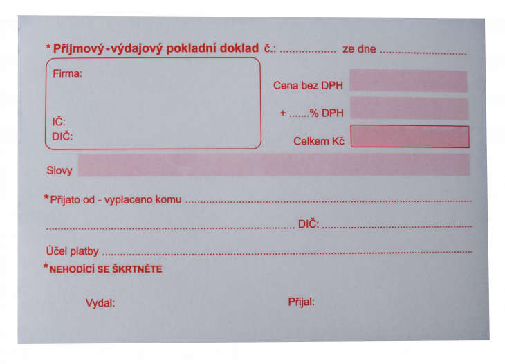 Doklad univerzální A6 příjmový a výdajový